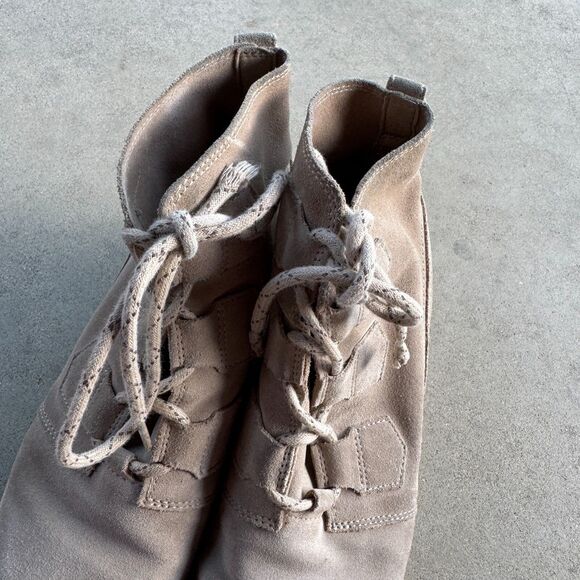 Sorel Evie Wedge Ankle Bootie Women's 11 Tan Lace Up Suede Waterproof‎ Boot - Picture 5 of 10